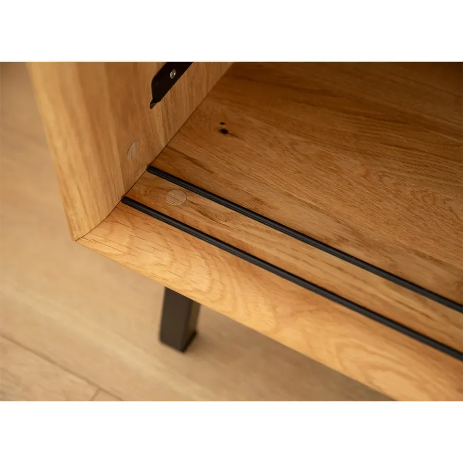 tv komoda modern loft 200x50cm, materijal: masivno drvo hrast - slika 2