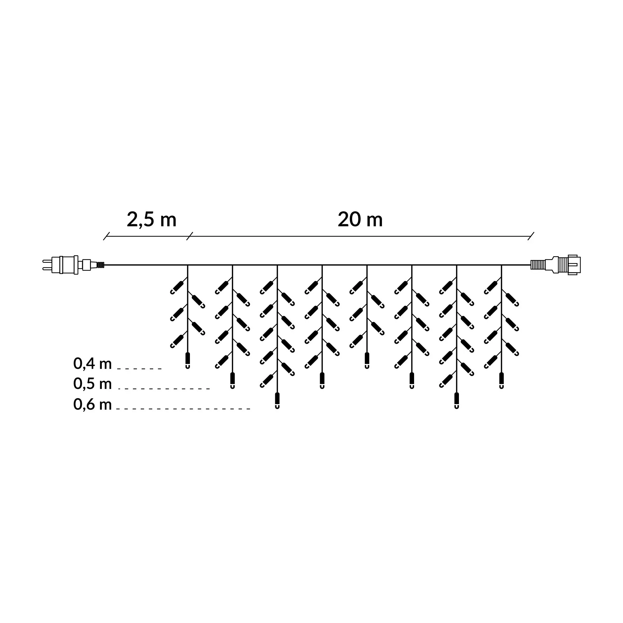 svjetlosna zavjesa u obliku ledenih siga s 500 led lampica - slika 11