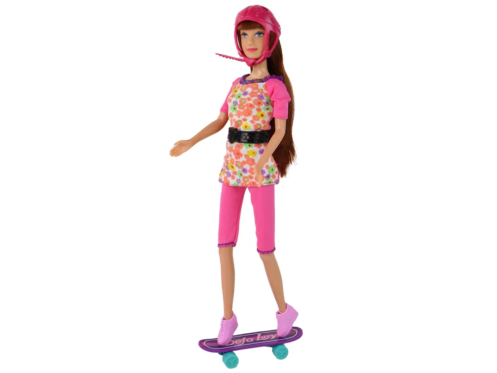 set lutaka lucy s romobilom, skateboardom i kacigama roza - slika 6