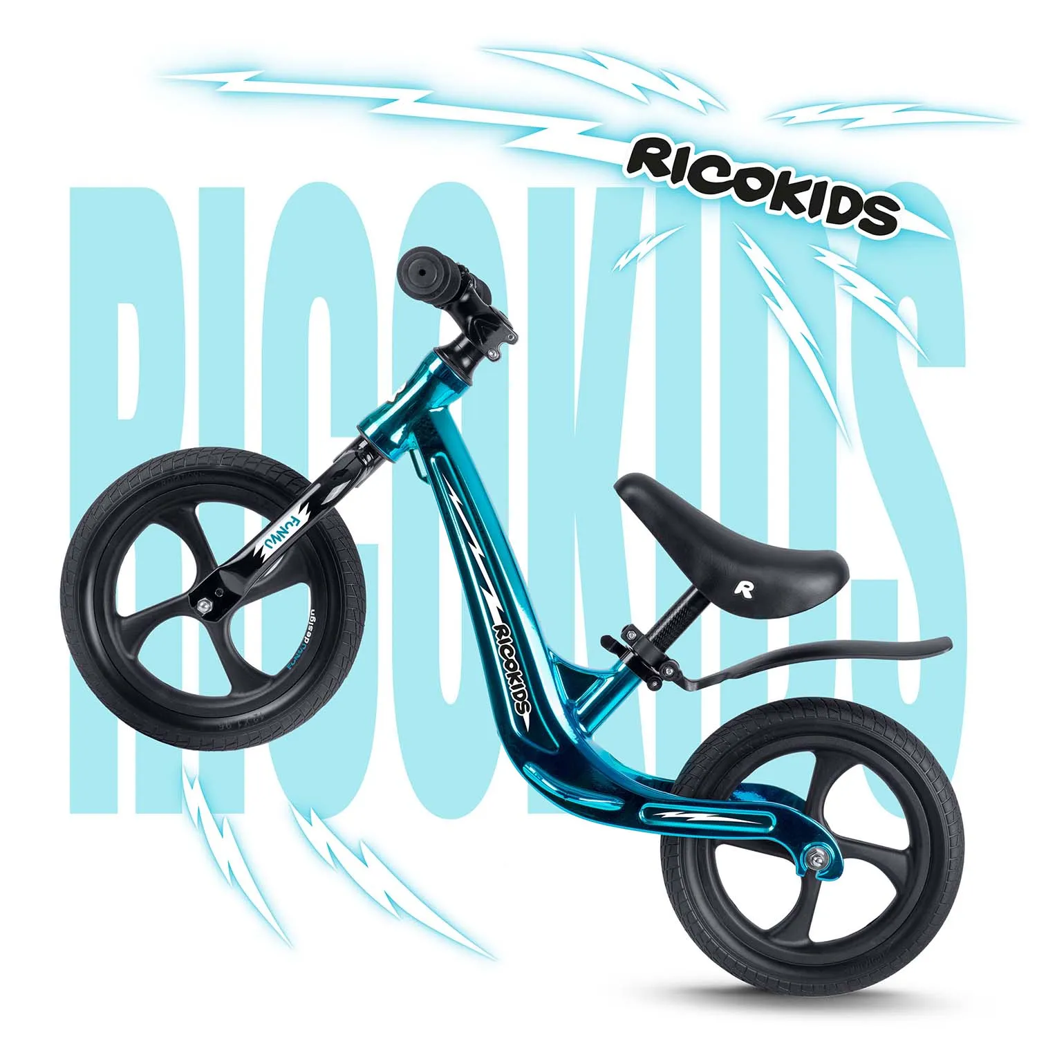 ricokids funnu dječji bicikl bez pedala, plavi - slika 6