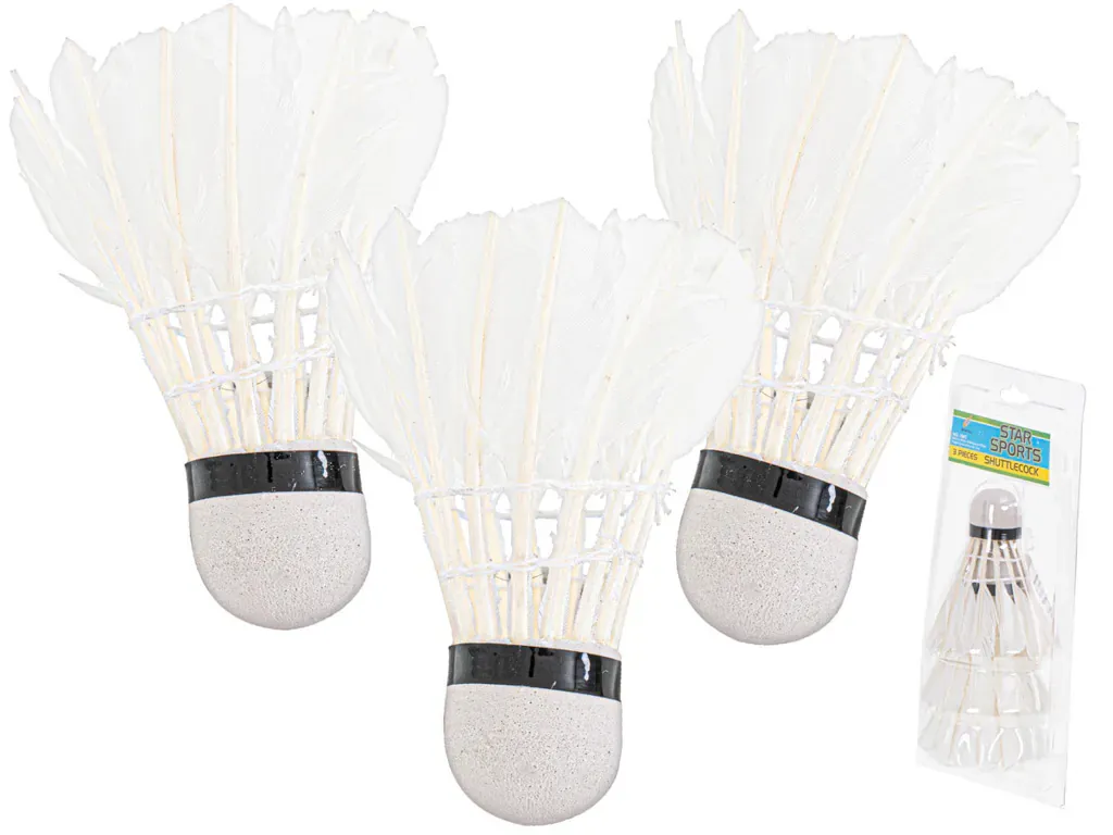 loptice za badminton s perjem 3 komada - slika 1