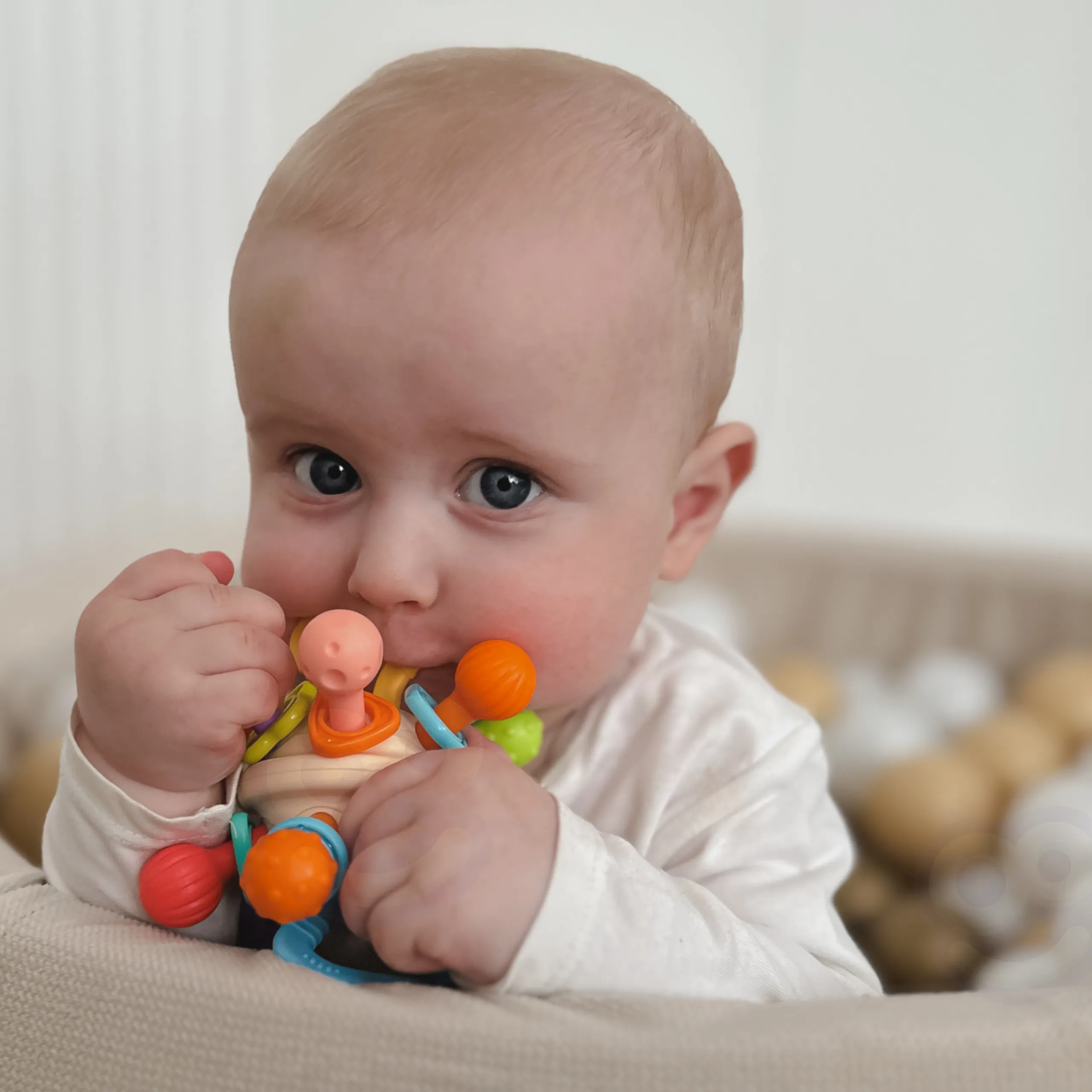 woopie baby mekana zvečarka 2u1, grizalo i senzorička igračka za dojenčad 0m+ - slika 6