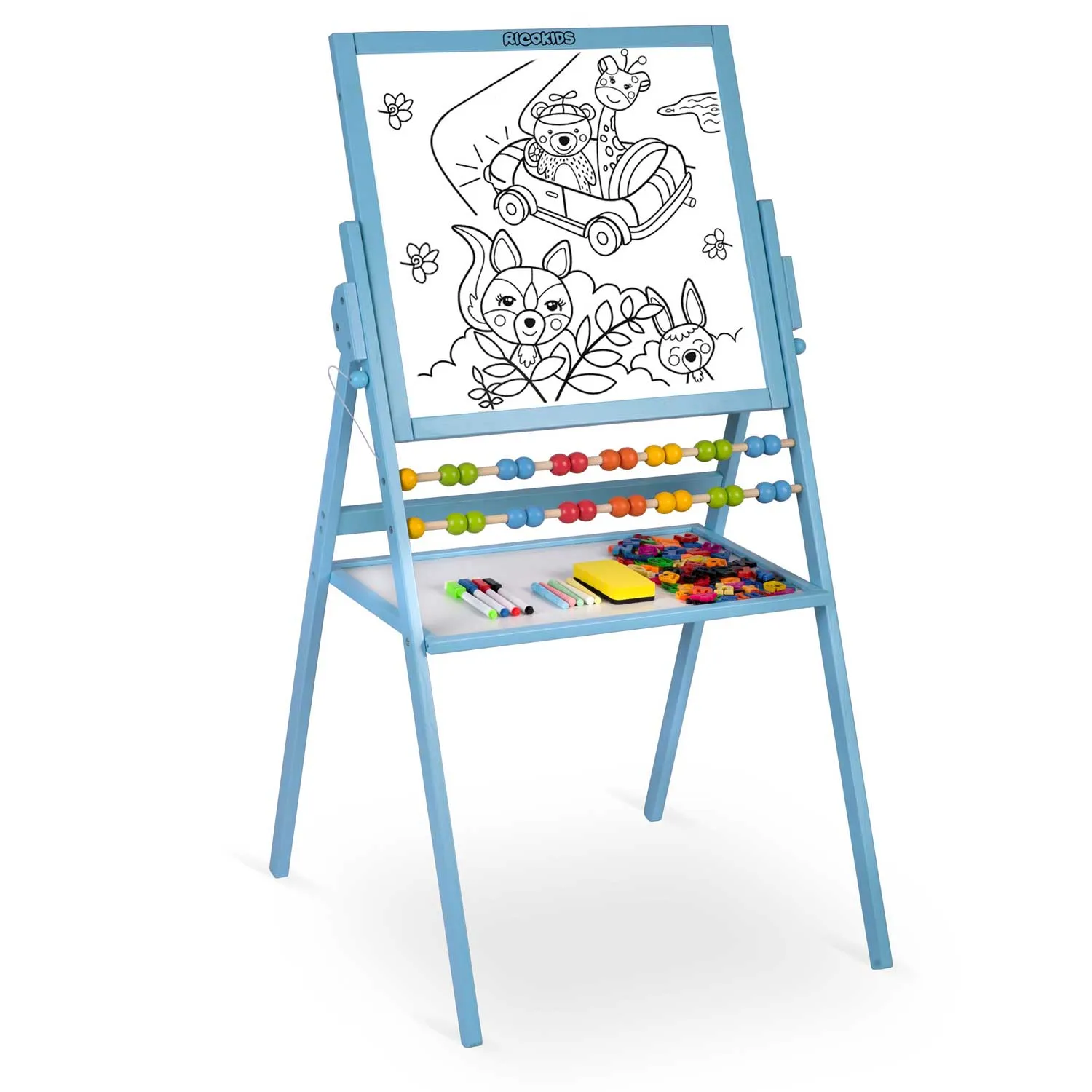 ricokids magnetska okretna ploča za kredu - plava - slika 4
