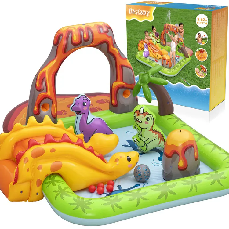 Bestway Vodeno igralište DINOSAURI 262x188x102cm s toboganom i priborom 53172 - Pribislavec