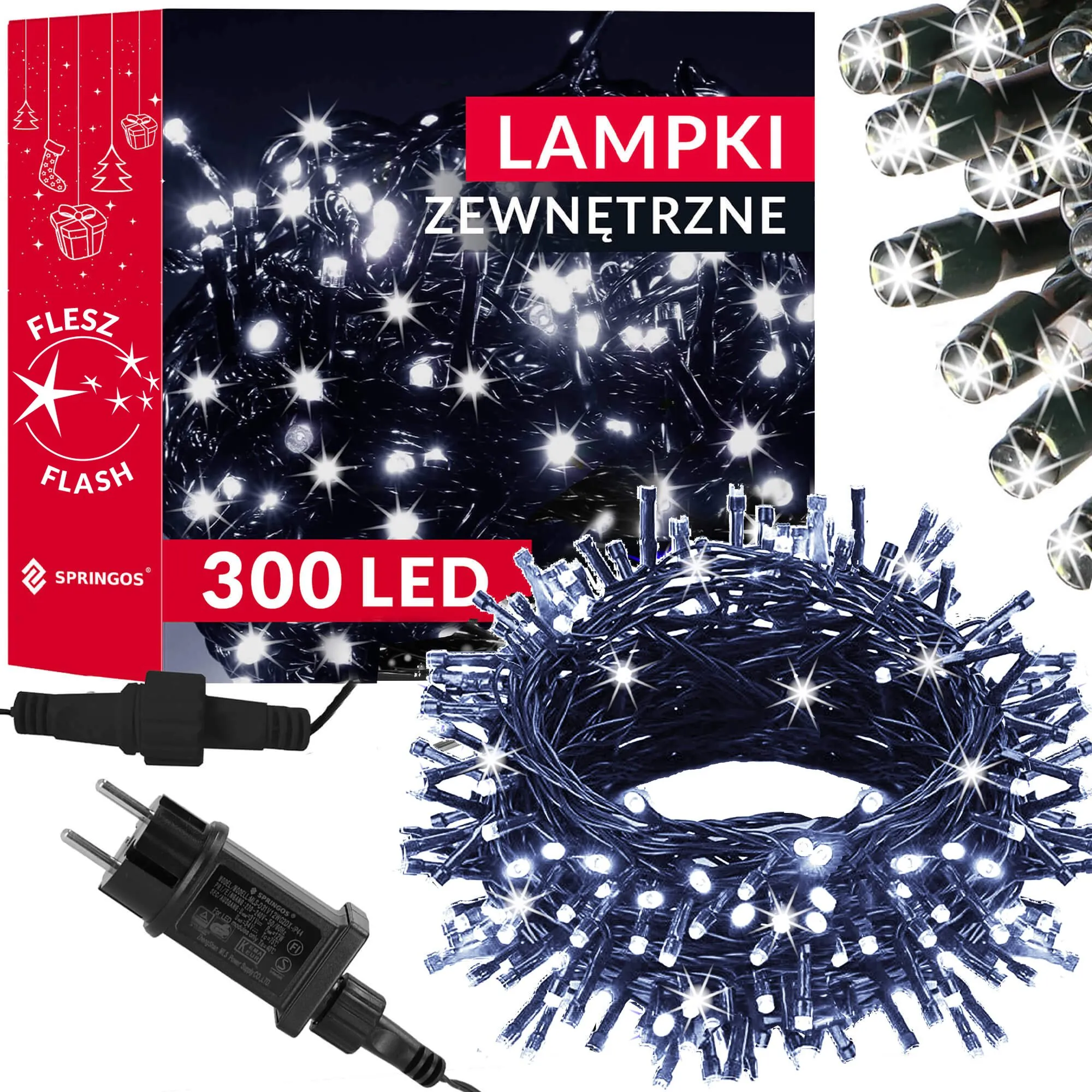 springos lampice za bor flash 300 led hladno bijela - slika 5