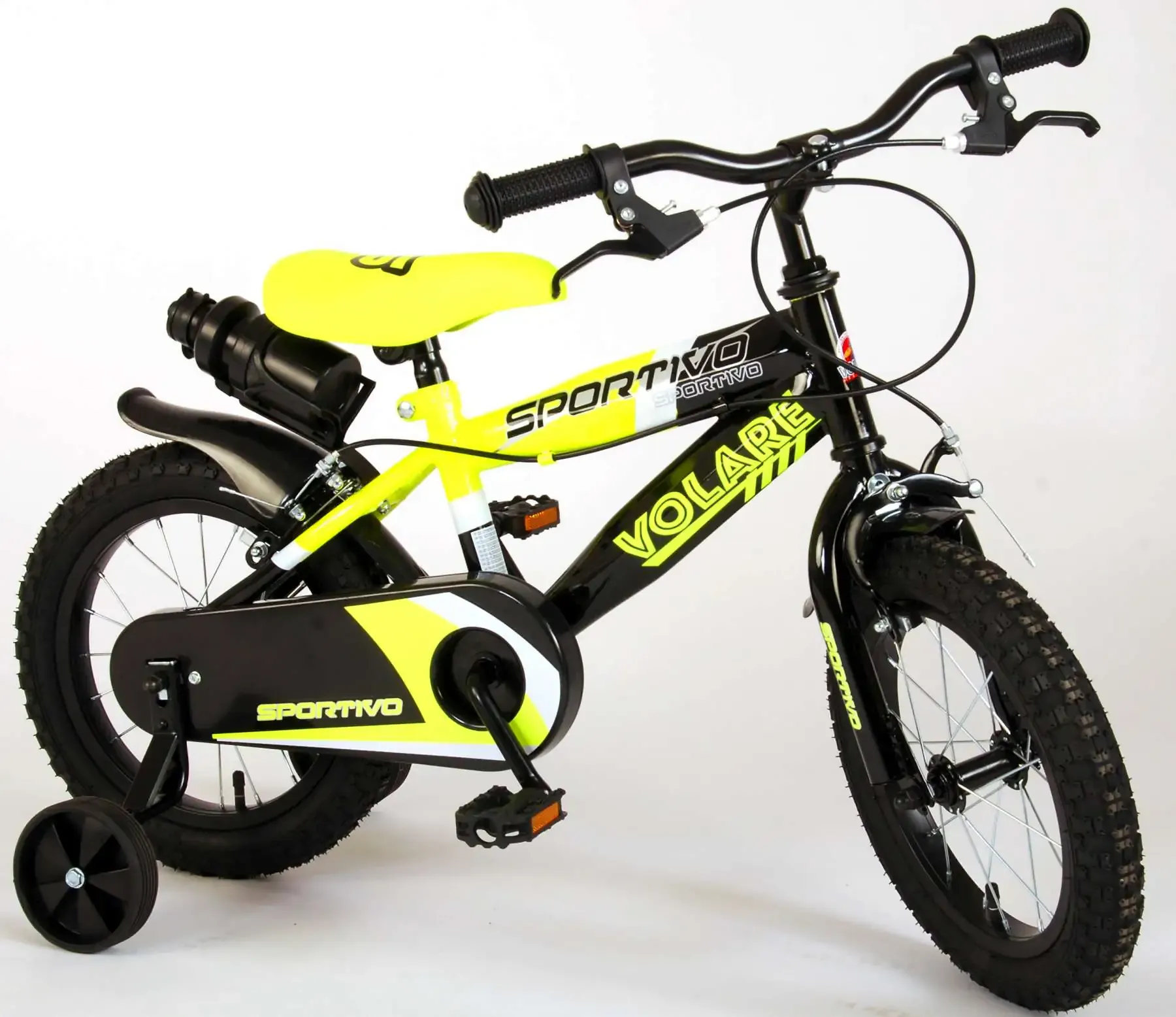 dječji bicikl volare sportivo 14" s dvije ručne kočnice neon žuti - slika 4