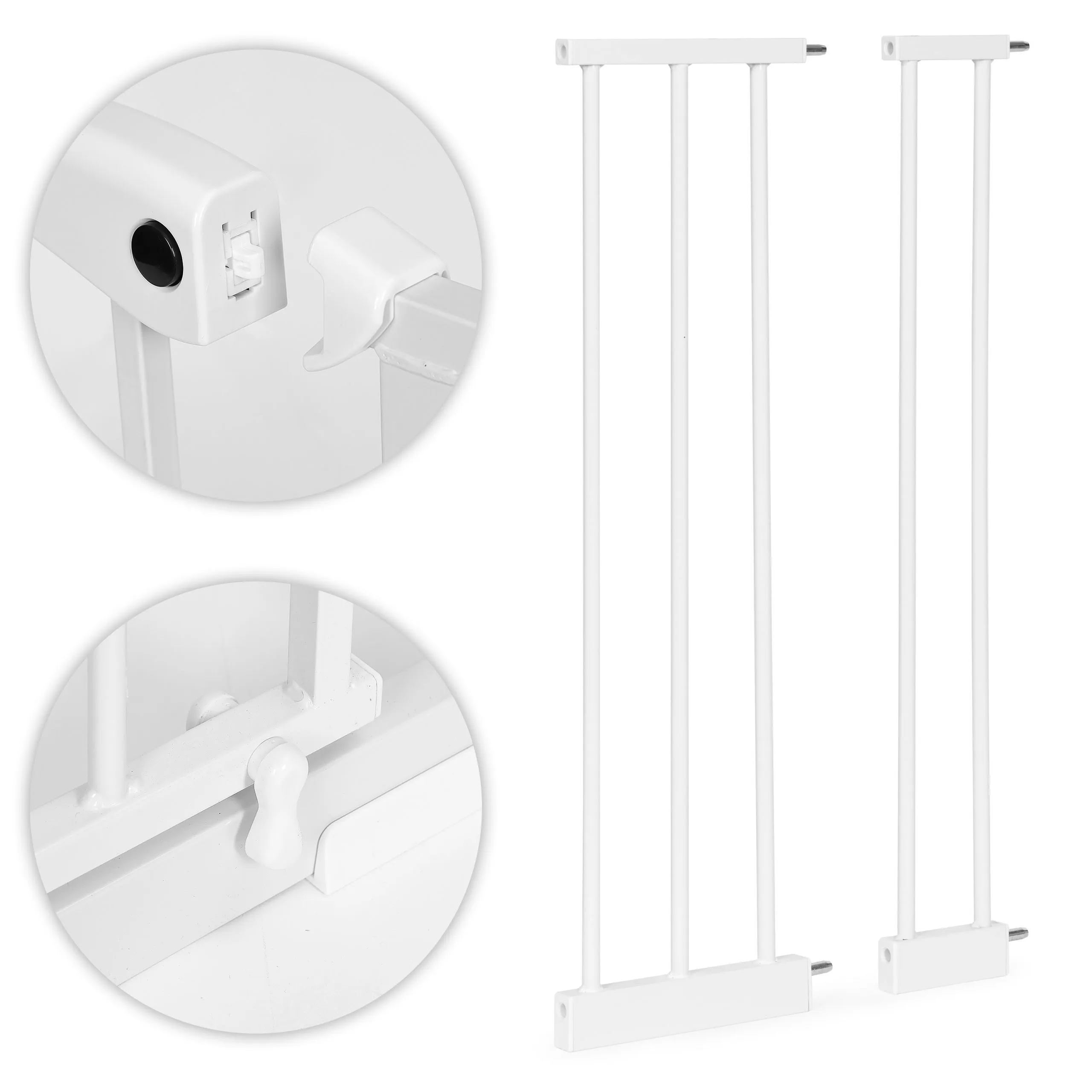 sigurnosna ograda, 74-105 cm, za stepenice i vrata, čelik, dodatni paneli, bijela, ecotoys - slika 7