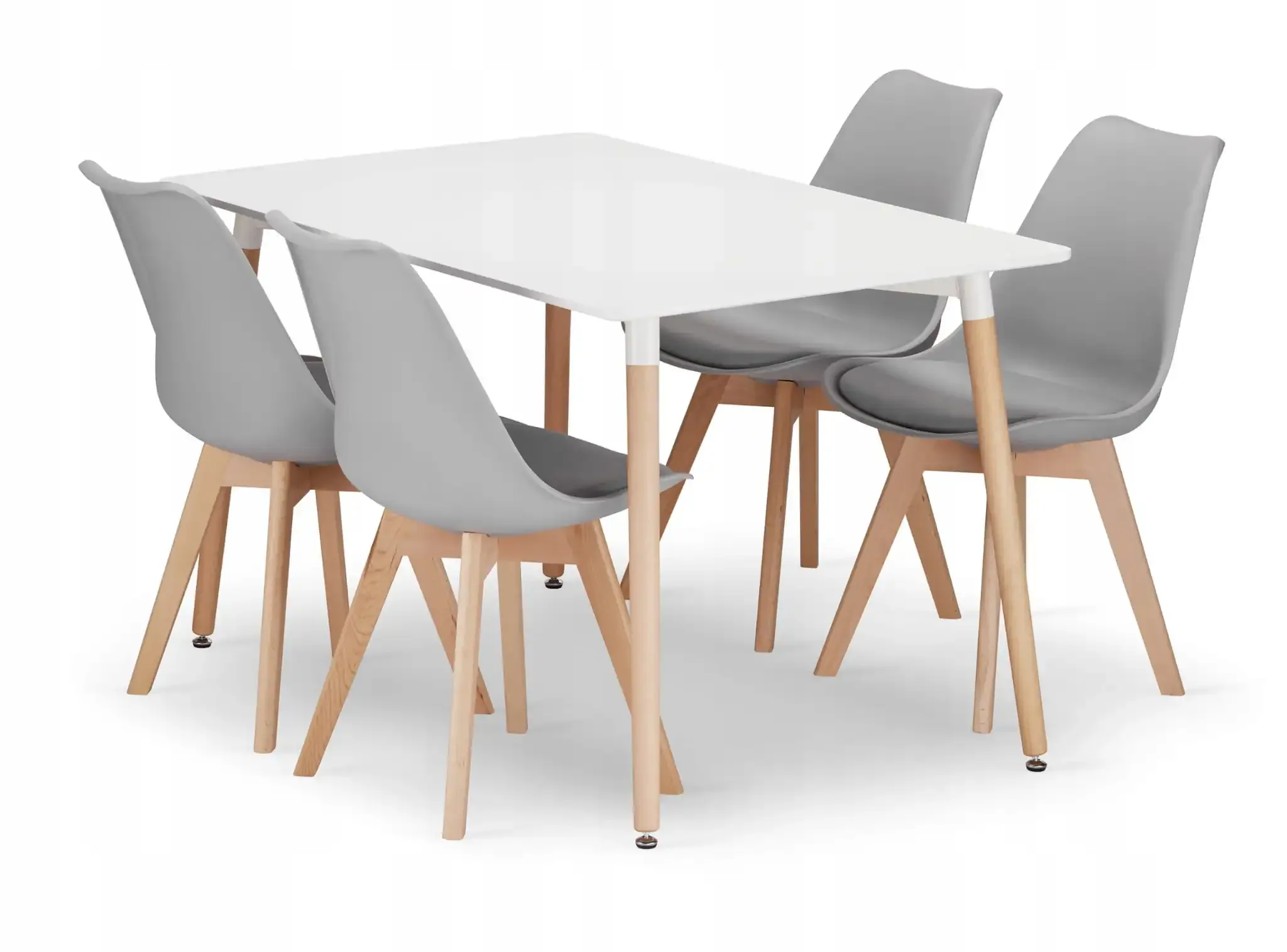 adria pravokutni stol 120x80 bijela + 4 mark sive stolice - slika 2