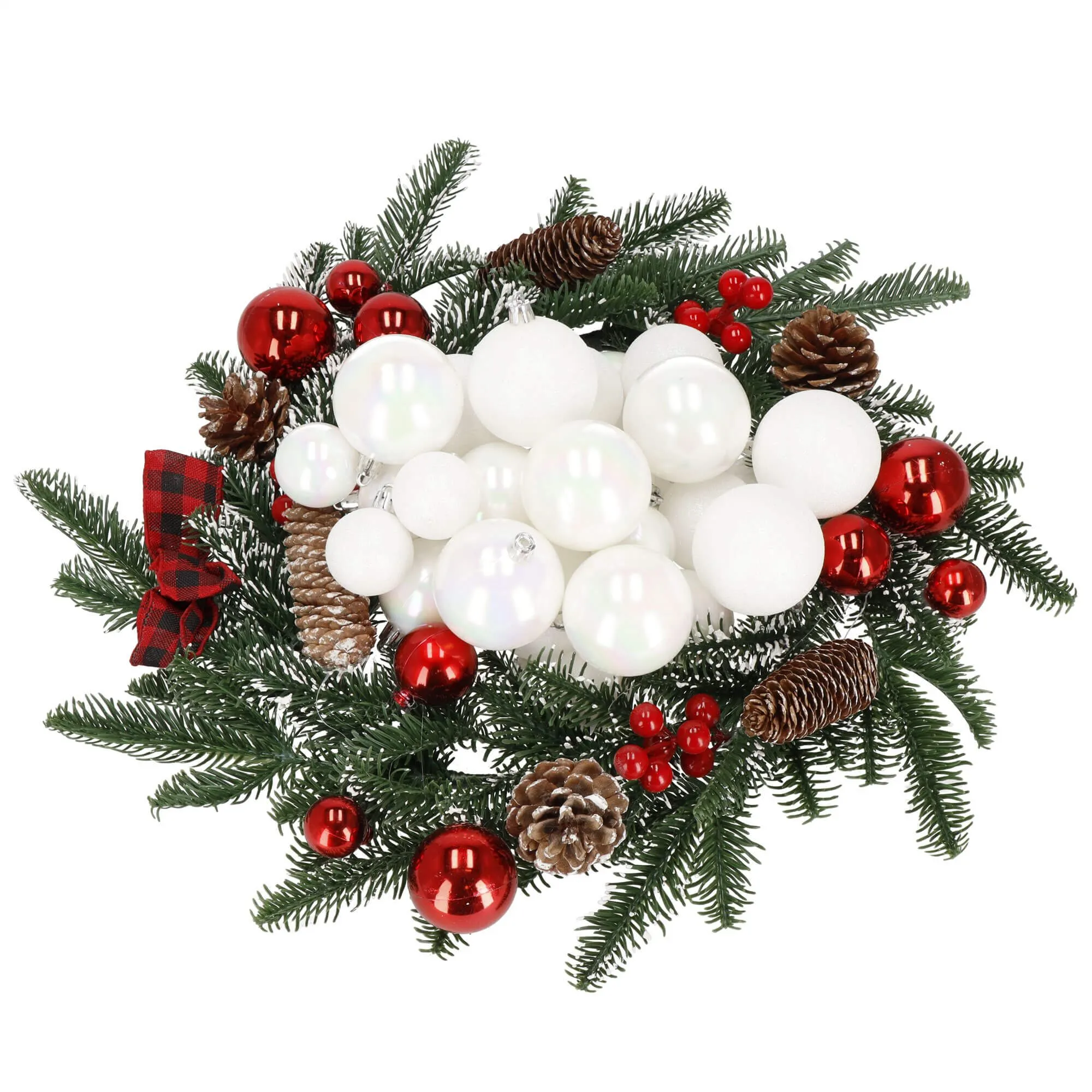 božićne kuglice 4 / 5 / 6 cm – set 30 komada bijela - slika 5