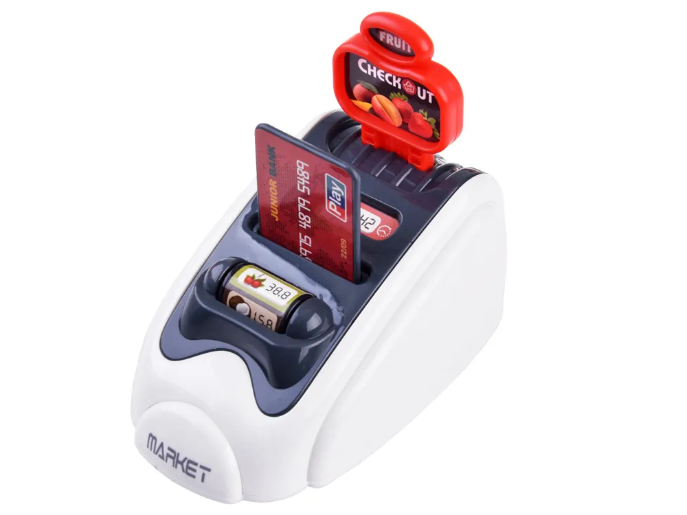 set mini market blagajna s košaricom i dodacima crveni - slika 7