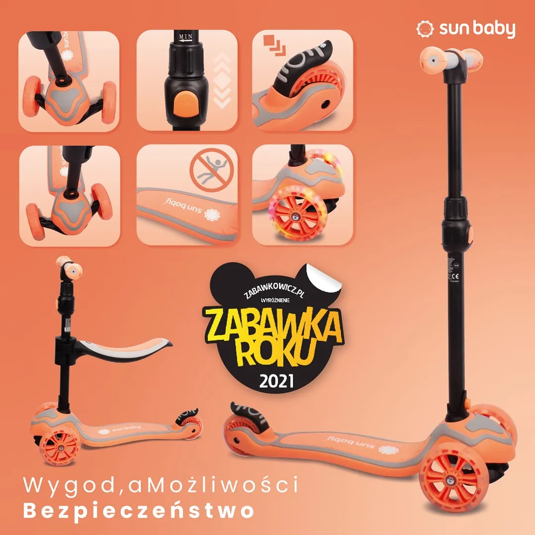 romobil za ravnotežu na 3 kotača 3u1 rozi - slika 11
