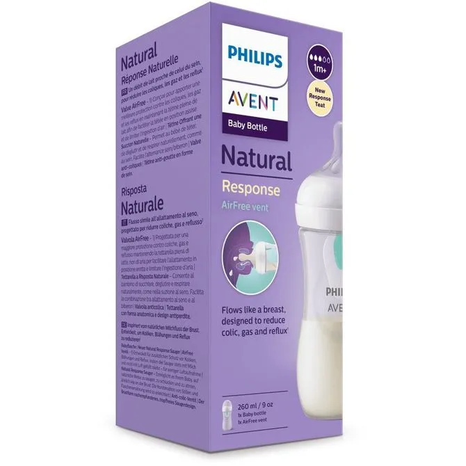 philips avent natural response bočica s airfree ventilom 260 ml medvjedić - slika 4