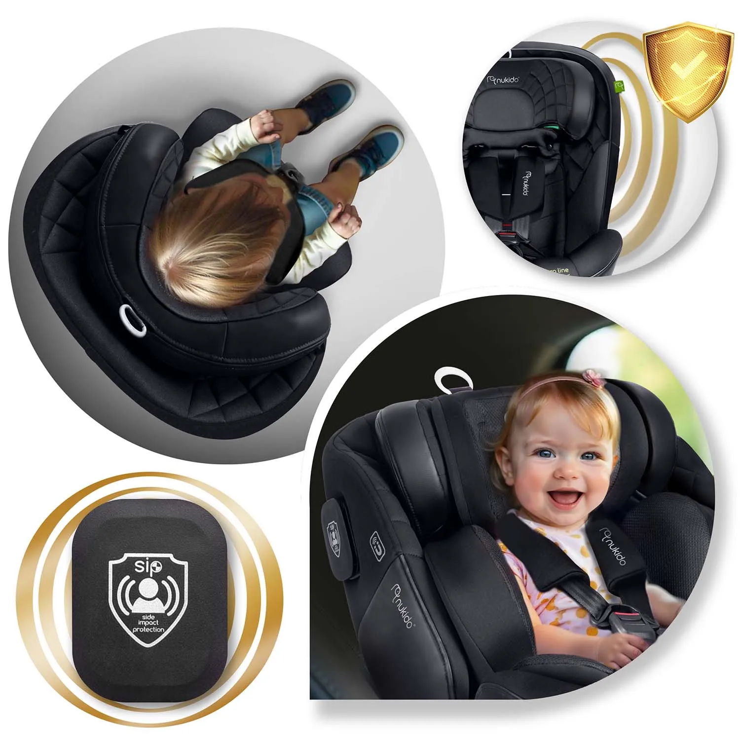 nukido aero line crna autosjedalica 0-36 kg isofix - slika 8
