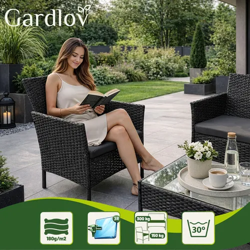 gardlov vrtni namještaj od crnog ratana 26908 - slika 5