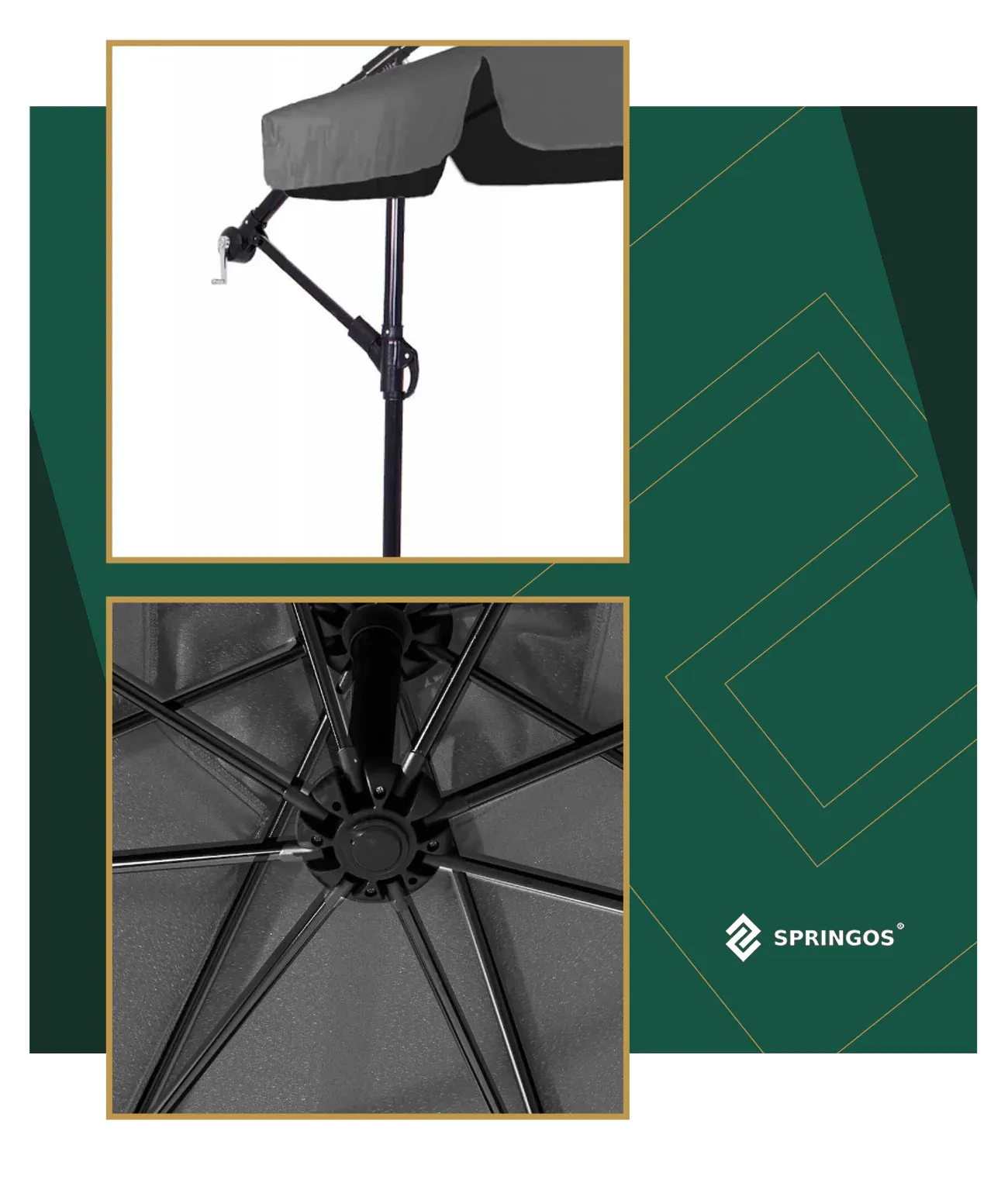 vrtni suncobran 350 cm - slika 3