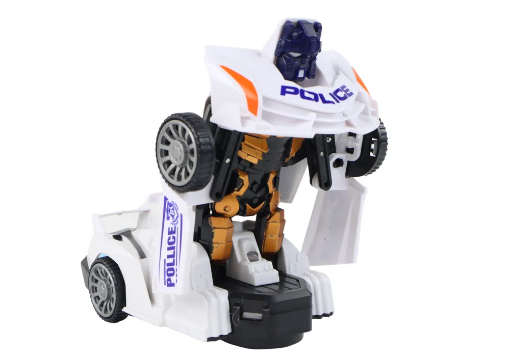 robot auto policijski bijeli 2u1 transformacija - slika 4