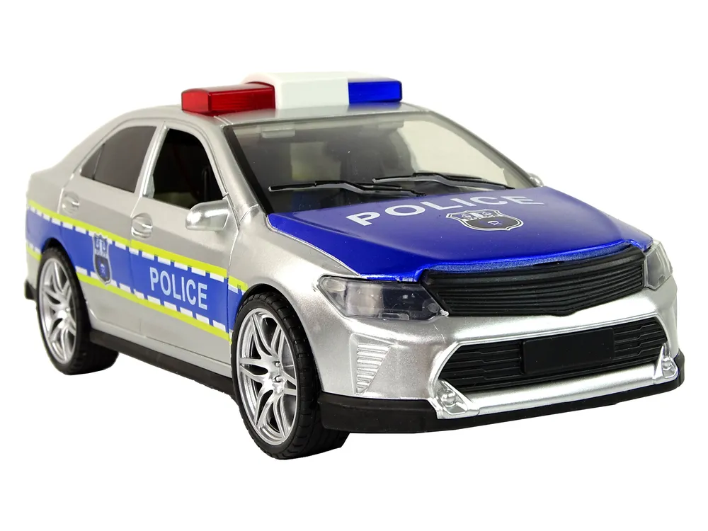 policijski automobil na frikcijski pogon 1:14 - srebrni - slika 5
