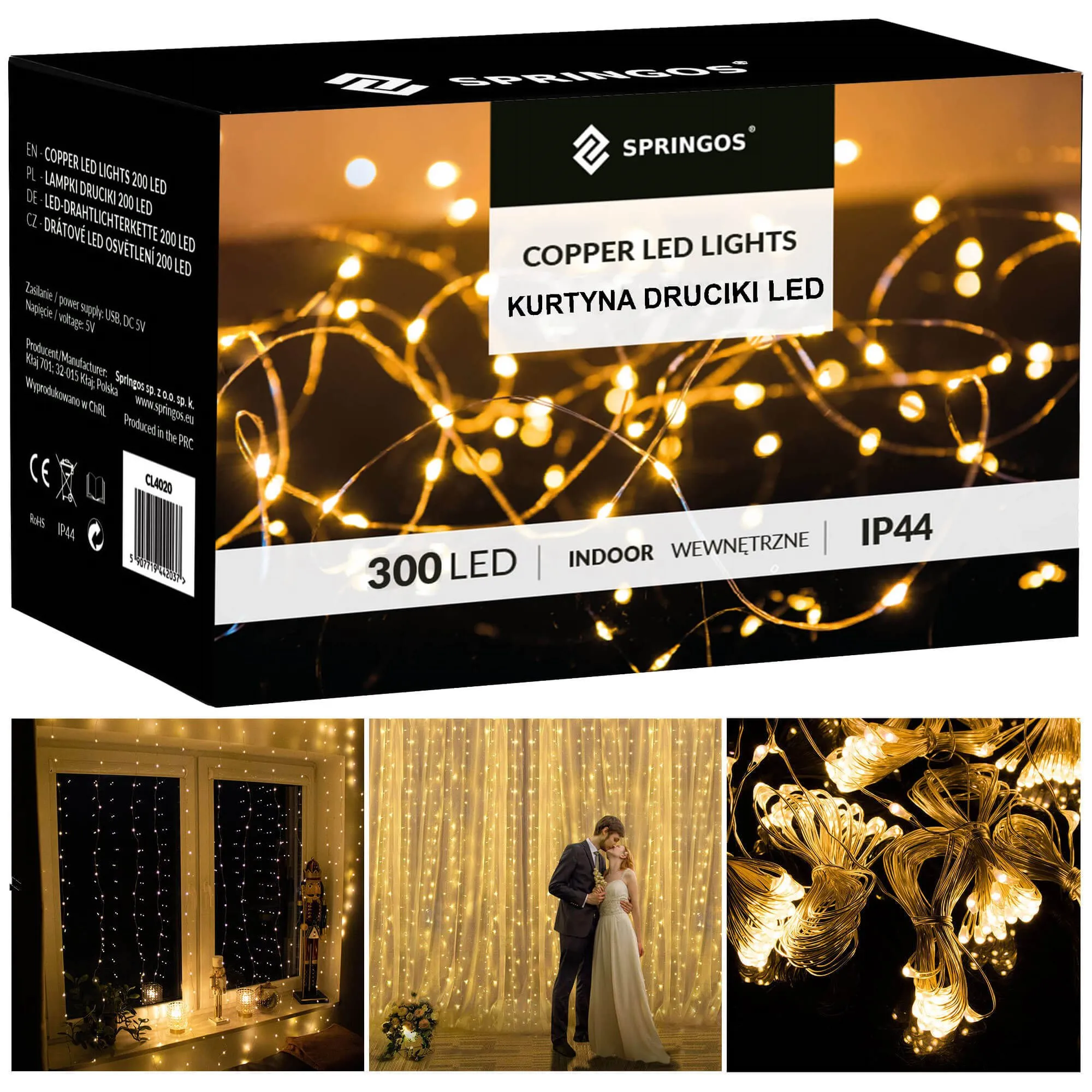 led svjetlosna zavjesa – 300 lampica, toplo bijela - slika 5