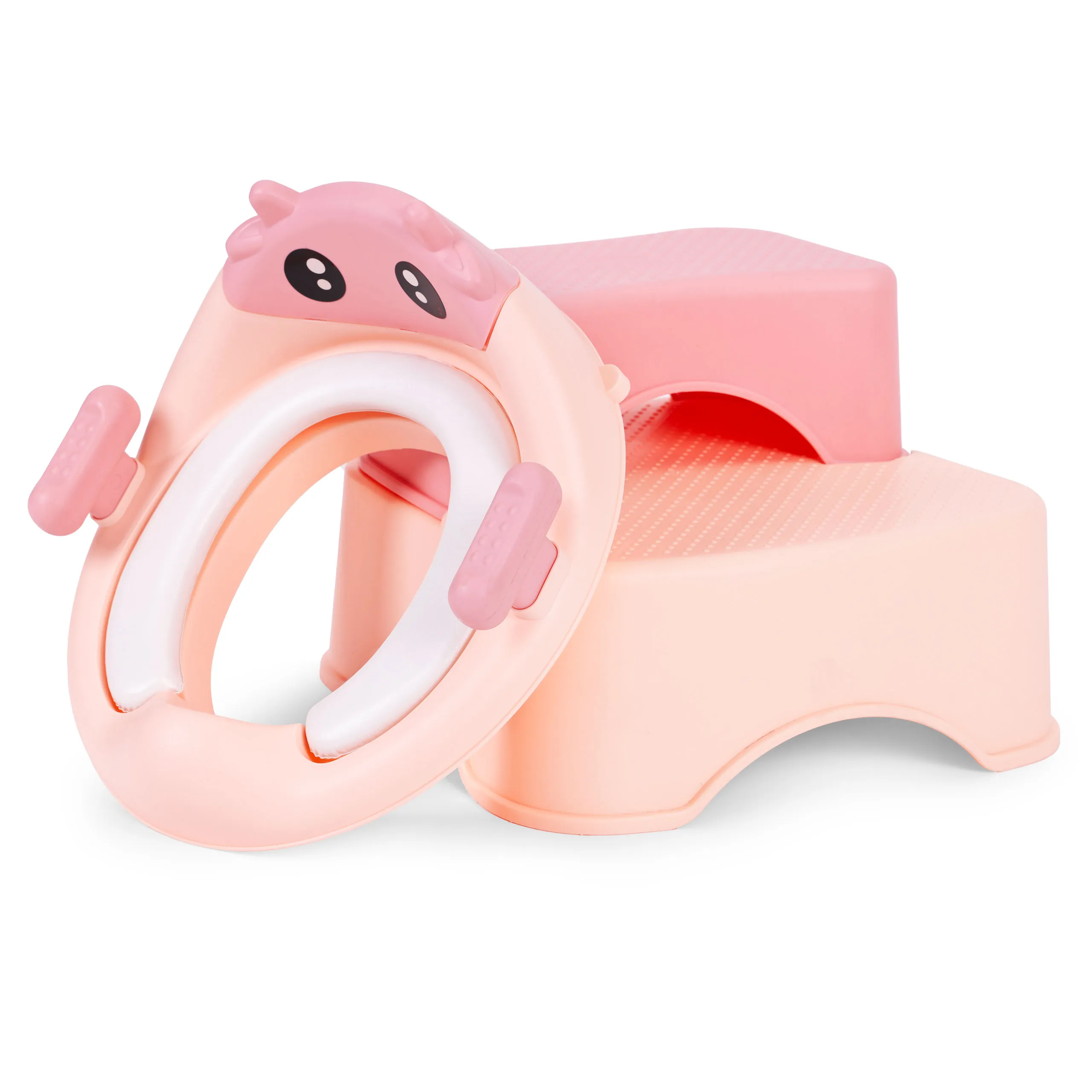 ecotoys sjedalo za toalet s ljestvicama i platformom za djecu – roza - slika 3