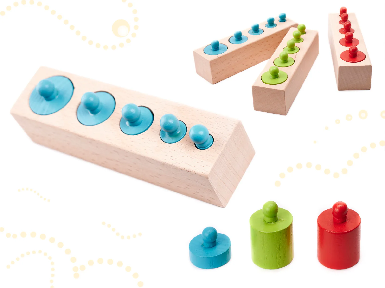montessori šareni drveni utezi - slika 6