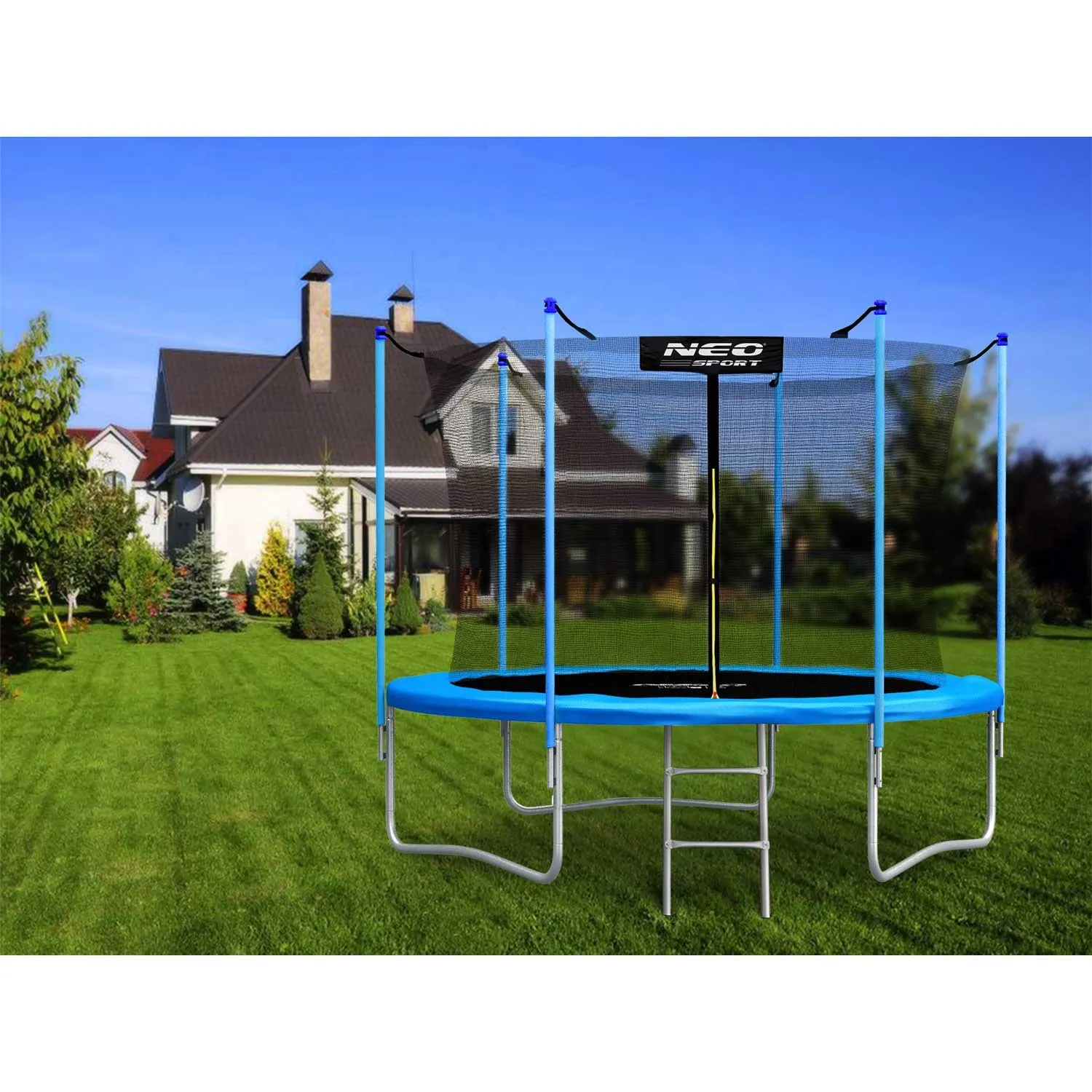 neo sport vrtni trampolin od 252cm/8ft s unutarnjom mrežom i ljestvama - slika 9