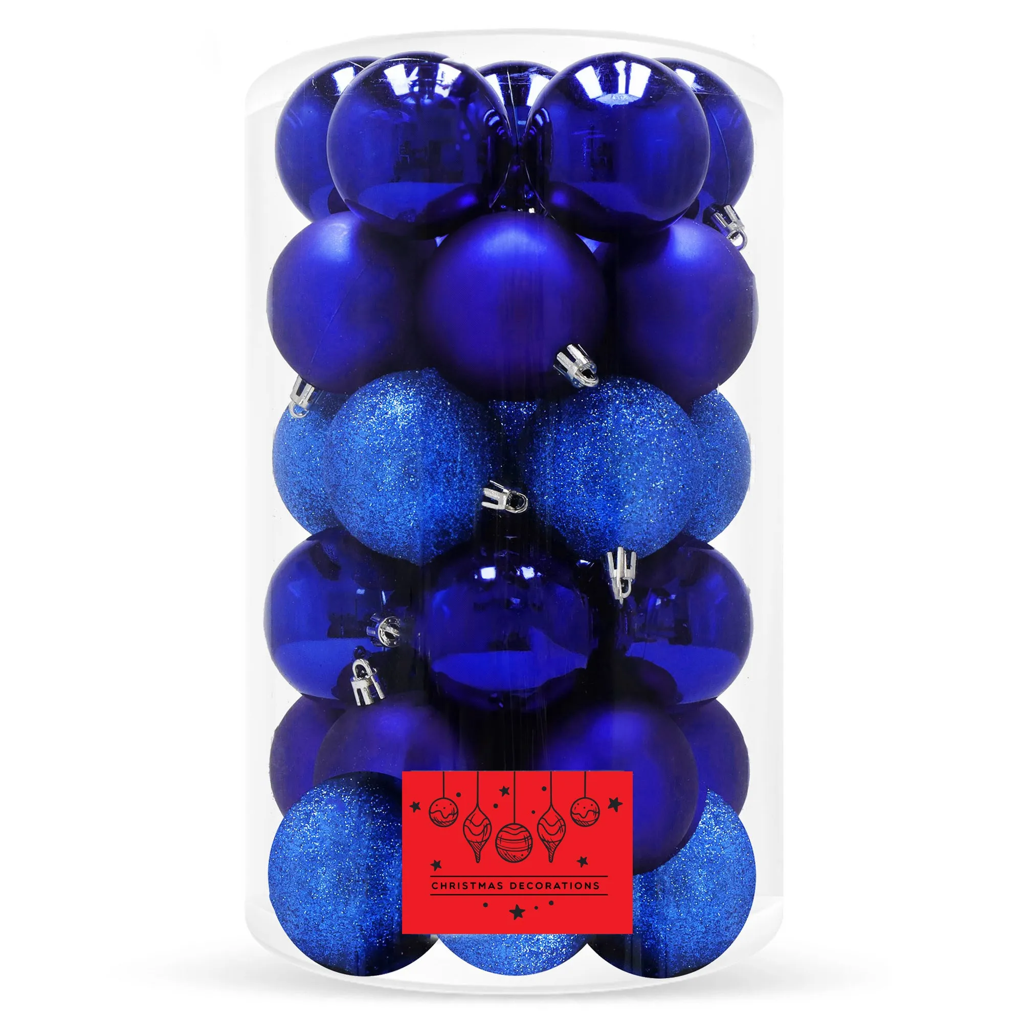 božićne kuglice 6 cm – set od 30 komada, tamnoplave - slika 3