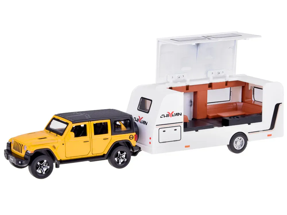 terenski auto + prikolica za kampiranje - slika 3