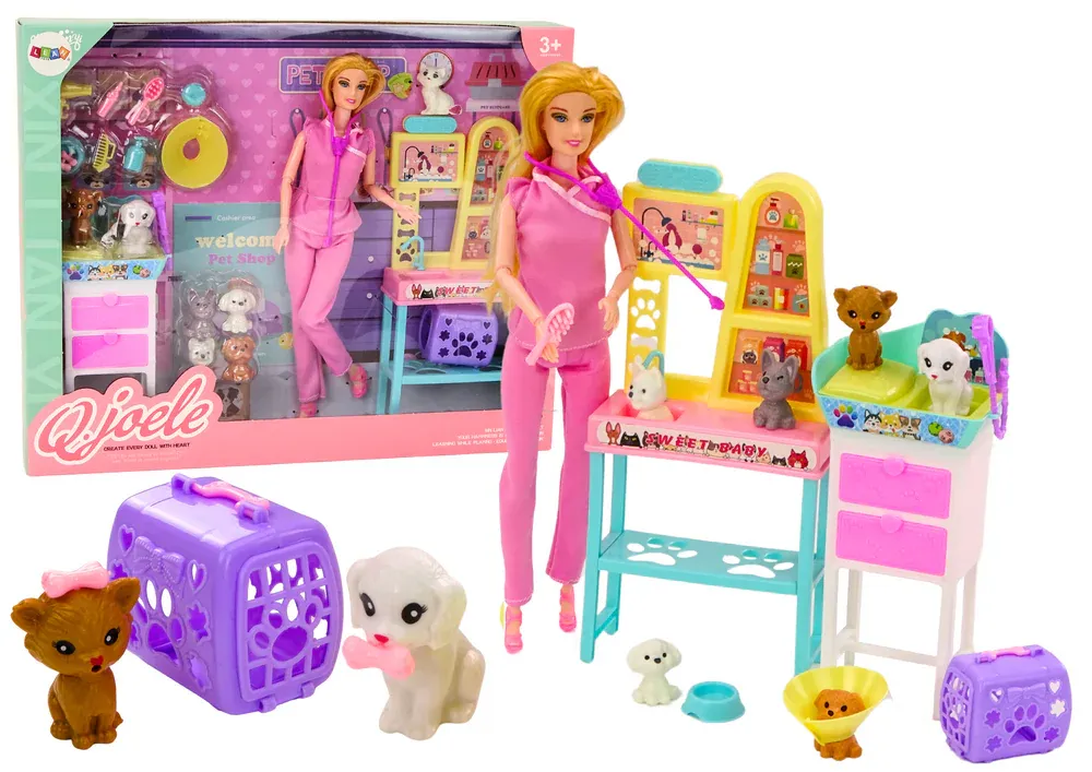 set lutka veterinarka s životinjama i dodacima - slika 2