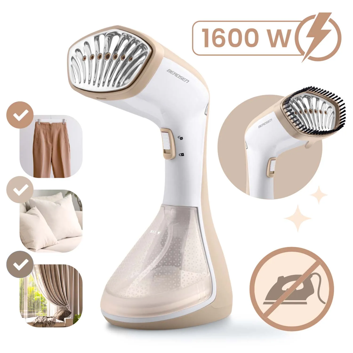 berdsen parna pegla za odjeću snage 1600 w - slika 3