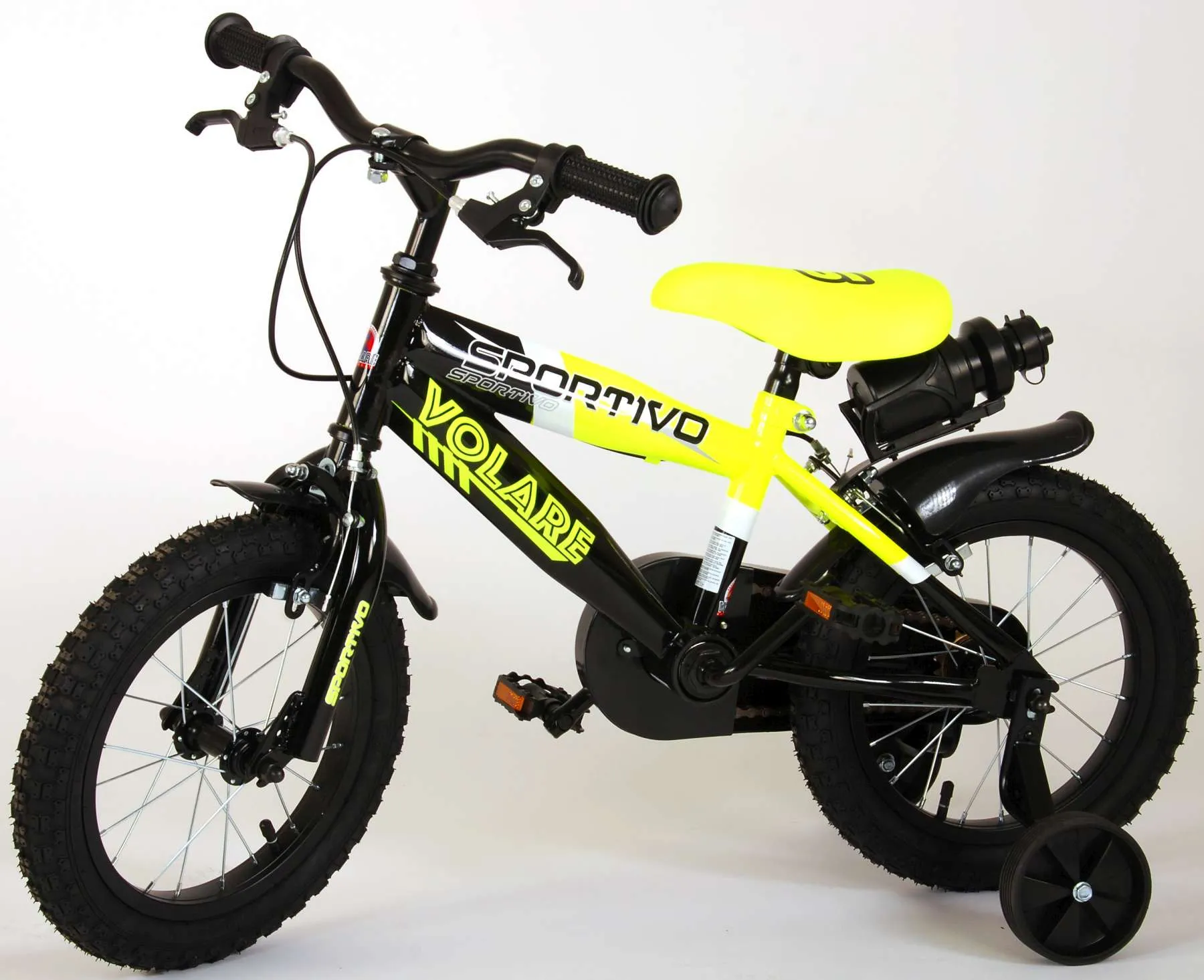 dječji bicikl volare sportivo 14" s dvije ručne kočnice neon žuti - slika 15