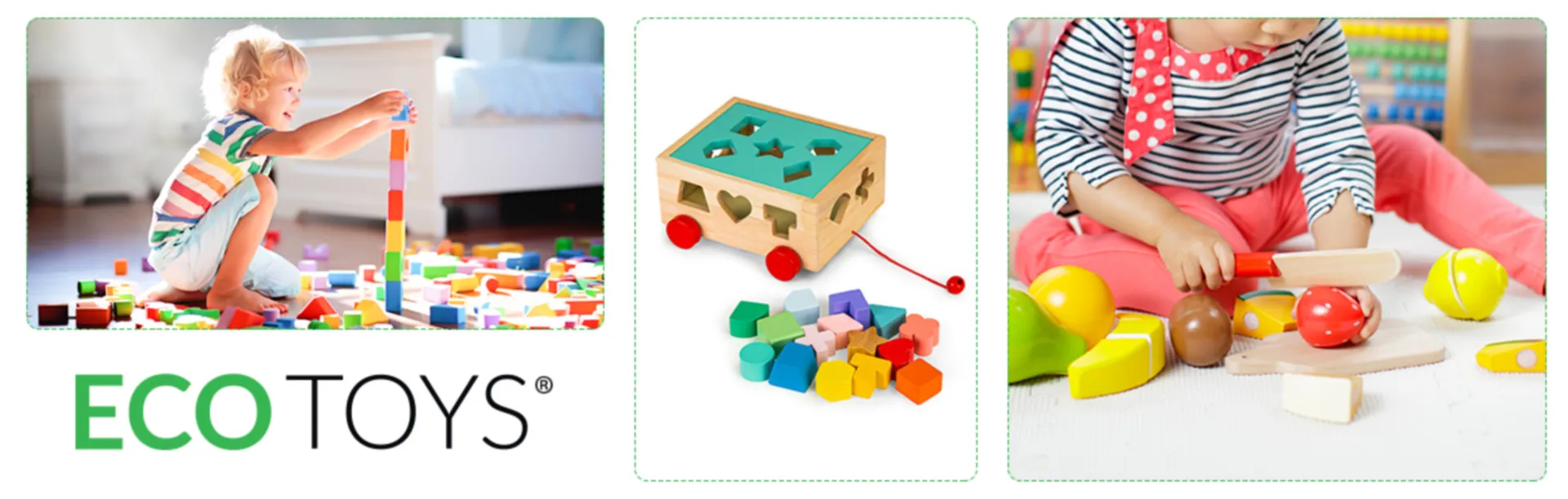 ecotoys drvena kolica za sortiranje oblika - slika 8