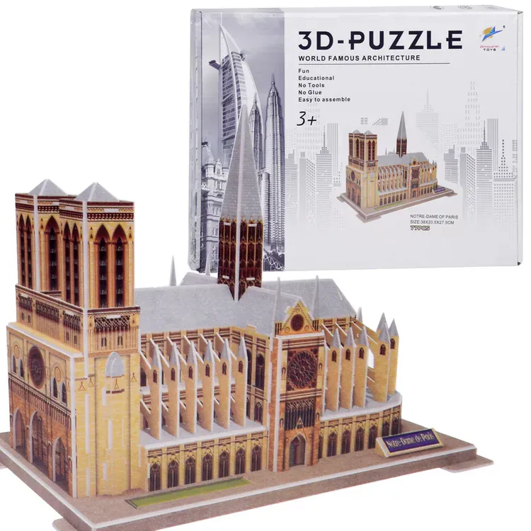 3d puzzle katedrale notre-dame u parizu - slika 2
