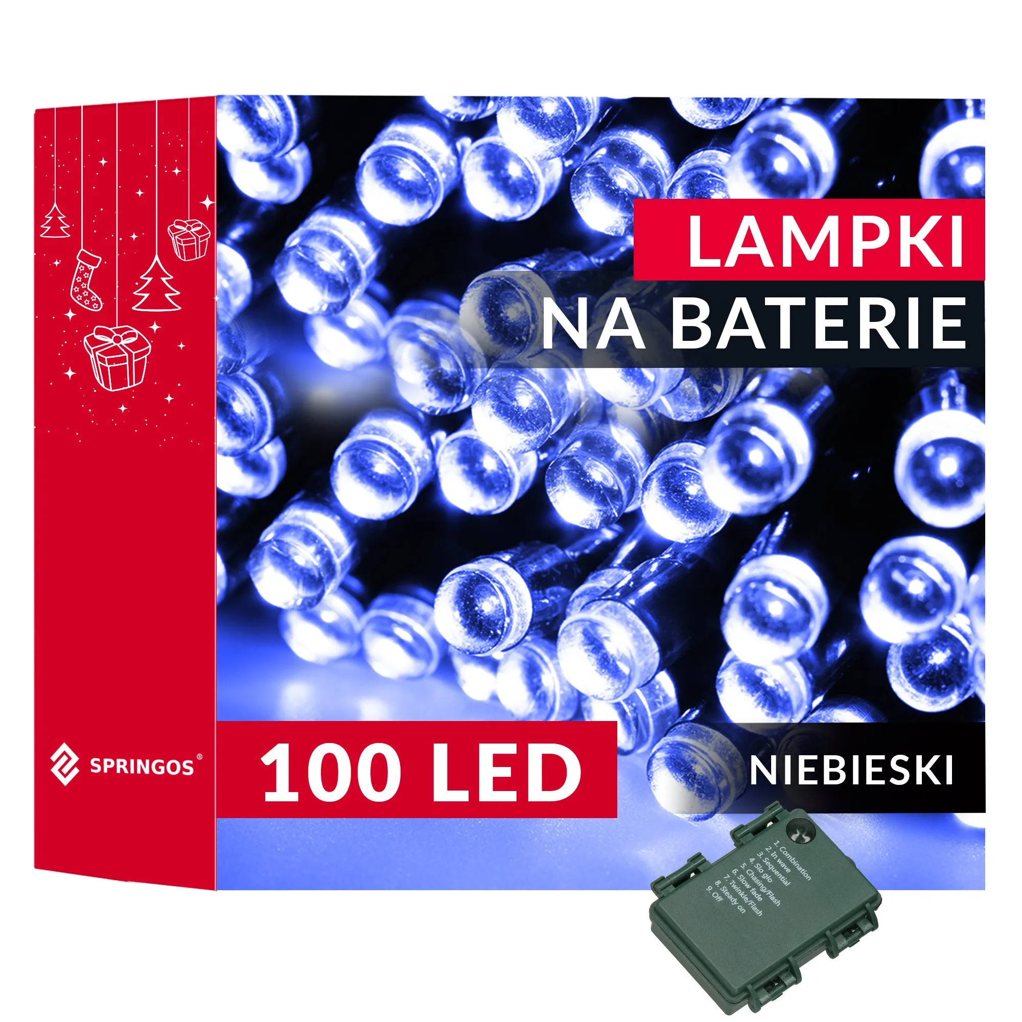 led lampice na baterije – 100 lampica plave - slika 6