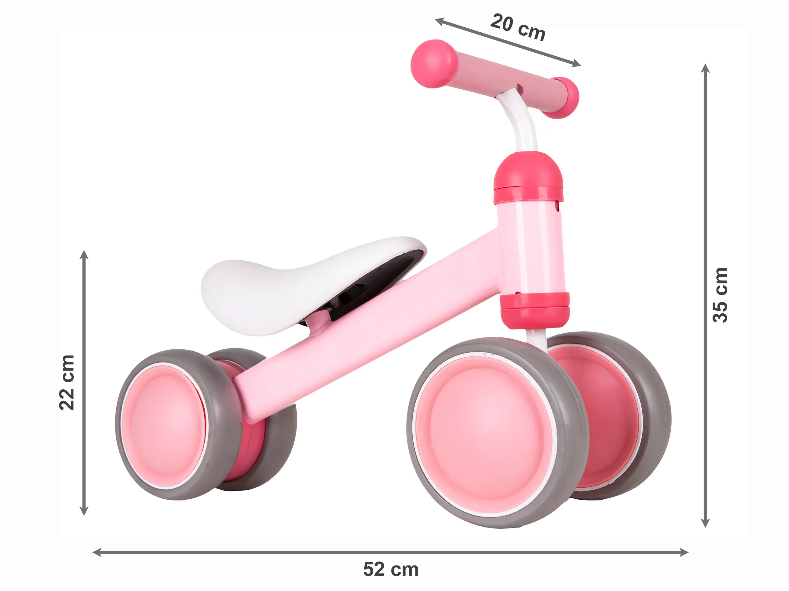 ecotoys dječji mini bicikl guralica rozi - slika 6