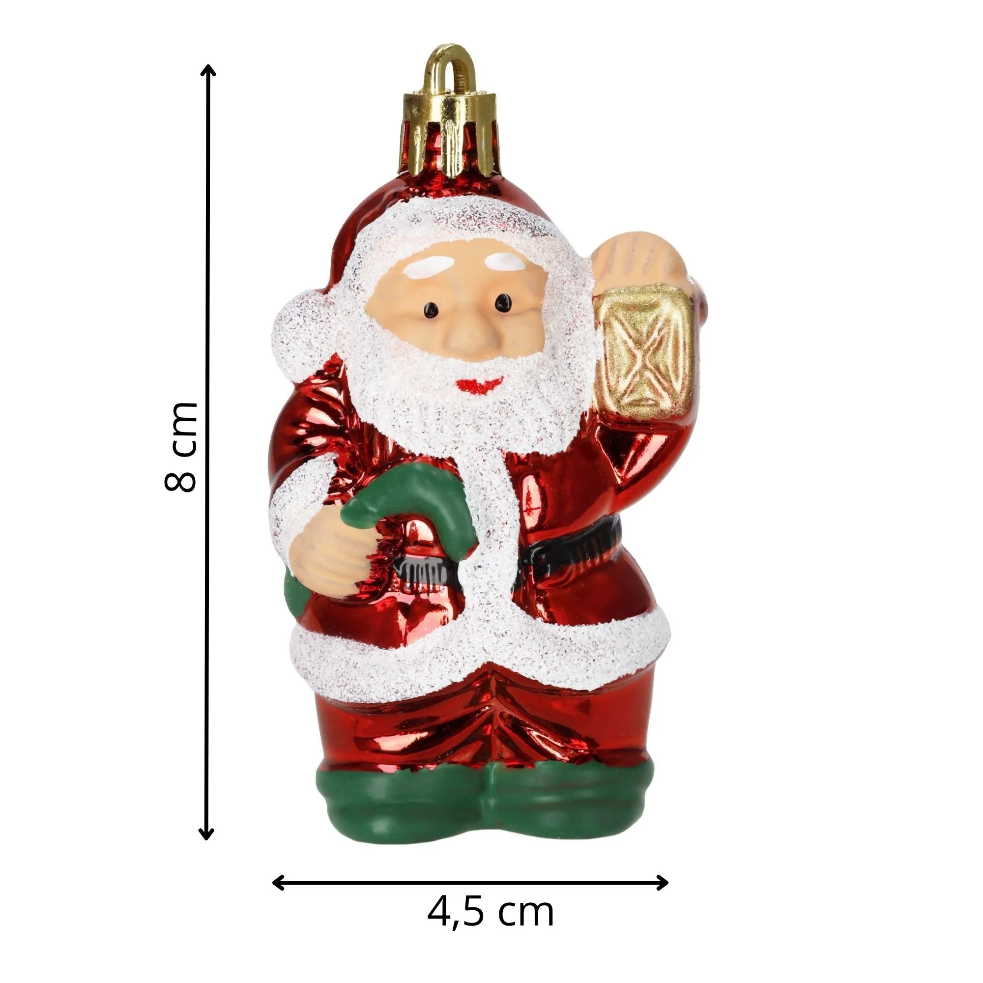 božićni ukrasi djed božićnjak 8 cm – set 2 komada - slika 8