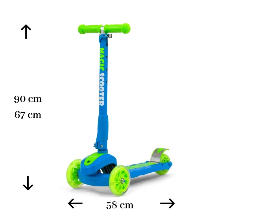 milly mally romobil na 3 kotača scooter magic plavo - zeleni - slika 3