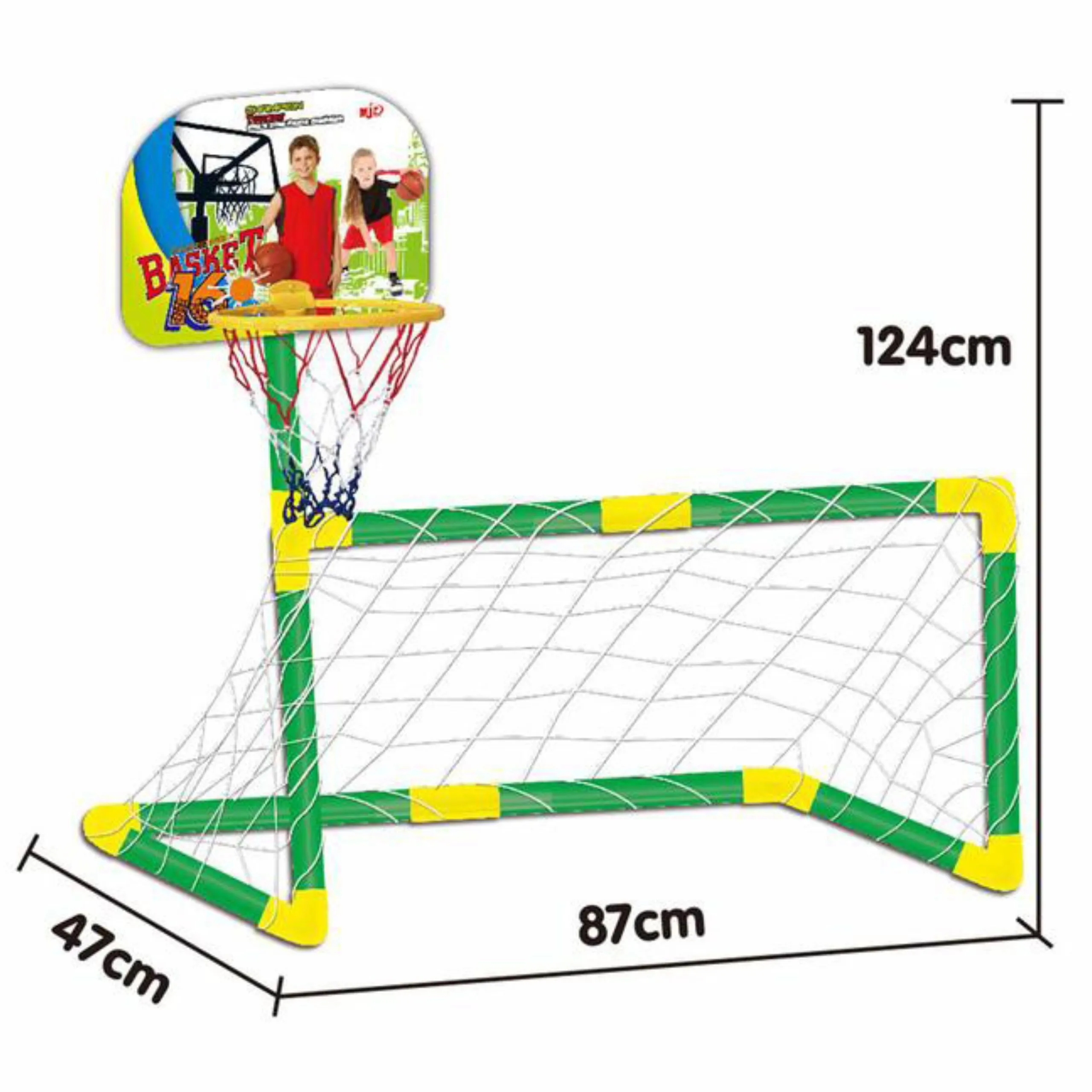 woopie sportski set 2 u 1 košarka i gol - zeleni - slika 4