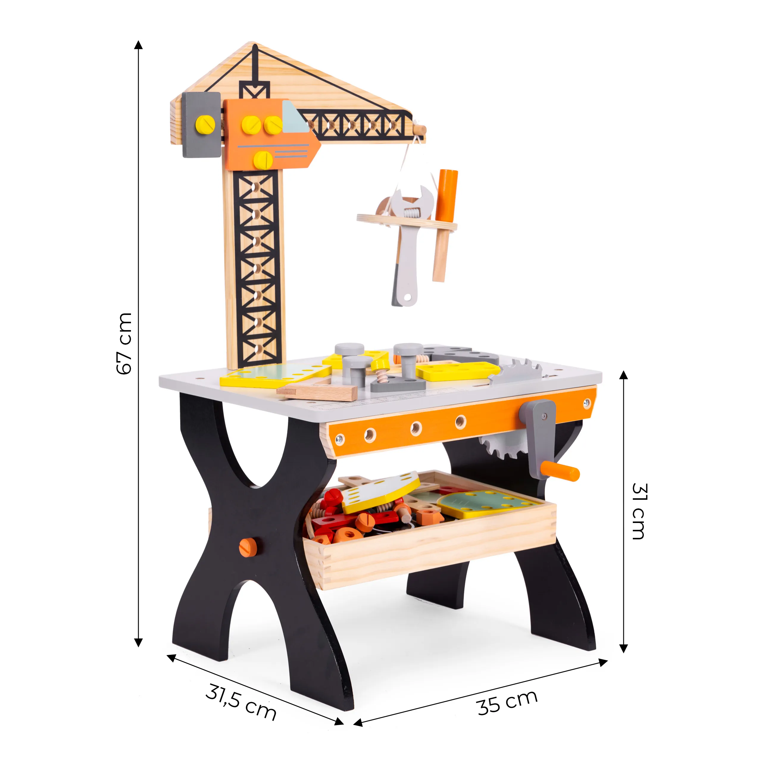 drvena radionica za dječji alat stol ecotoys - slika 9