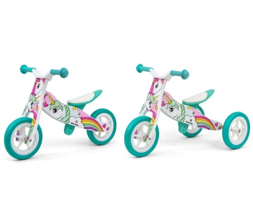 milly mally 2u1 tricikl bez pedala jednorog - slika 2