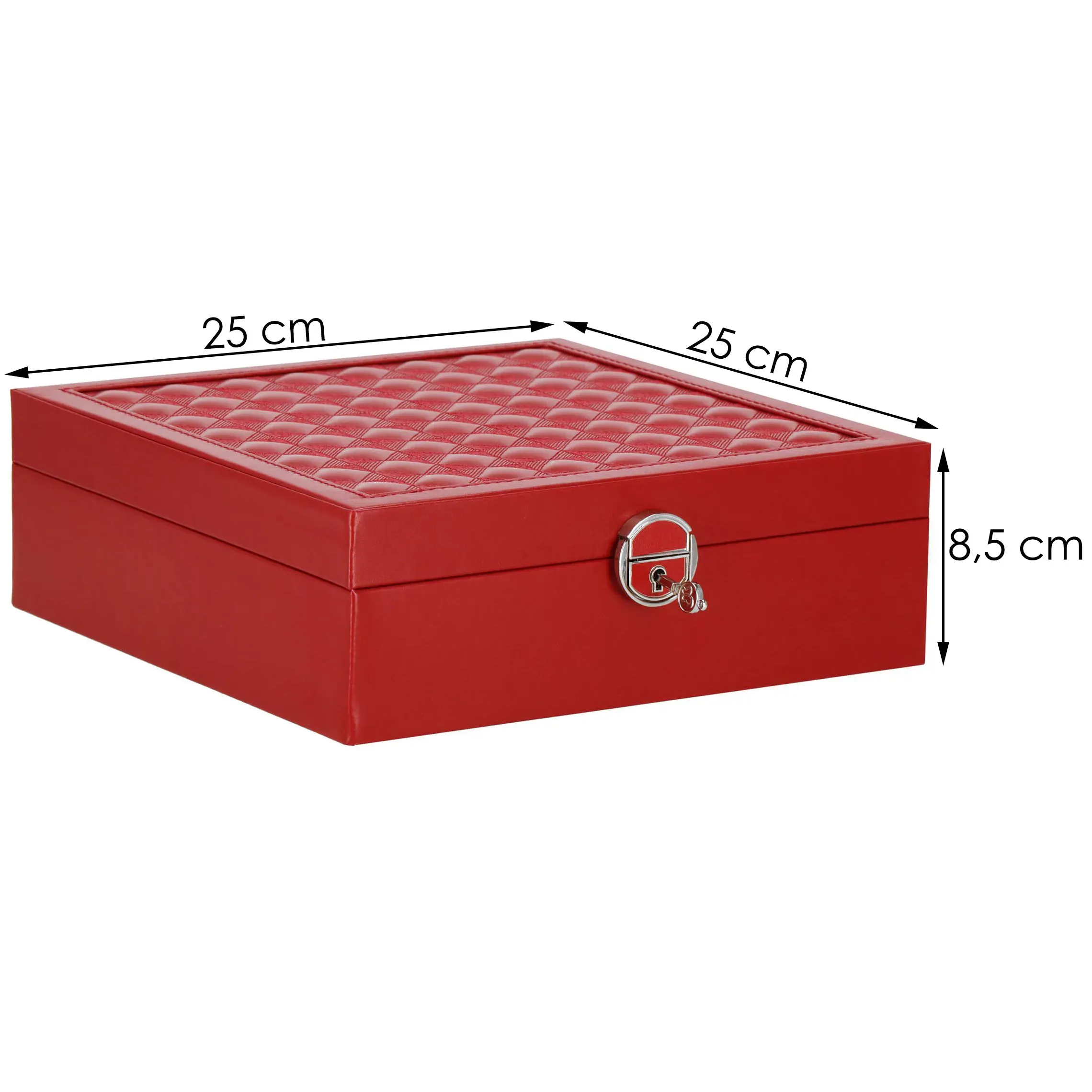 kutija za nakit crvena 25,3x25,3x8,5 cm - slika 2