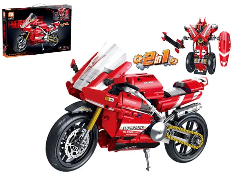 2u1 kockice za sastavljanje motora/robota 594kom. crveni - slika 2