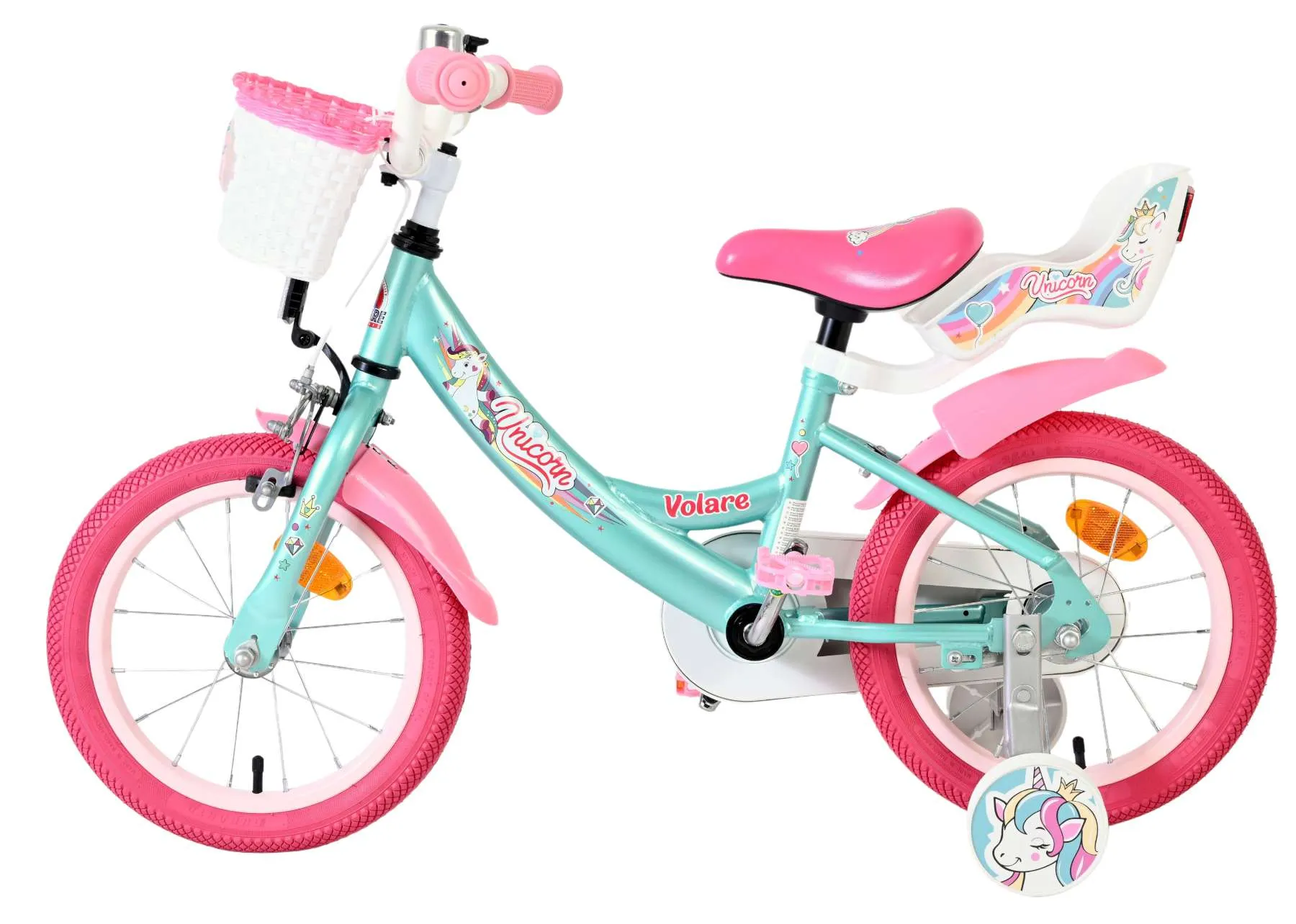 volare dječji bicikl unicorn 14″ zelene boje - slika 8