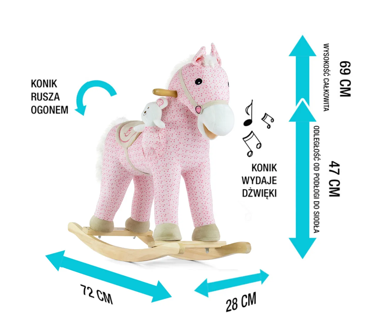milly mally konjić za ljuljanje pink - slika 6