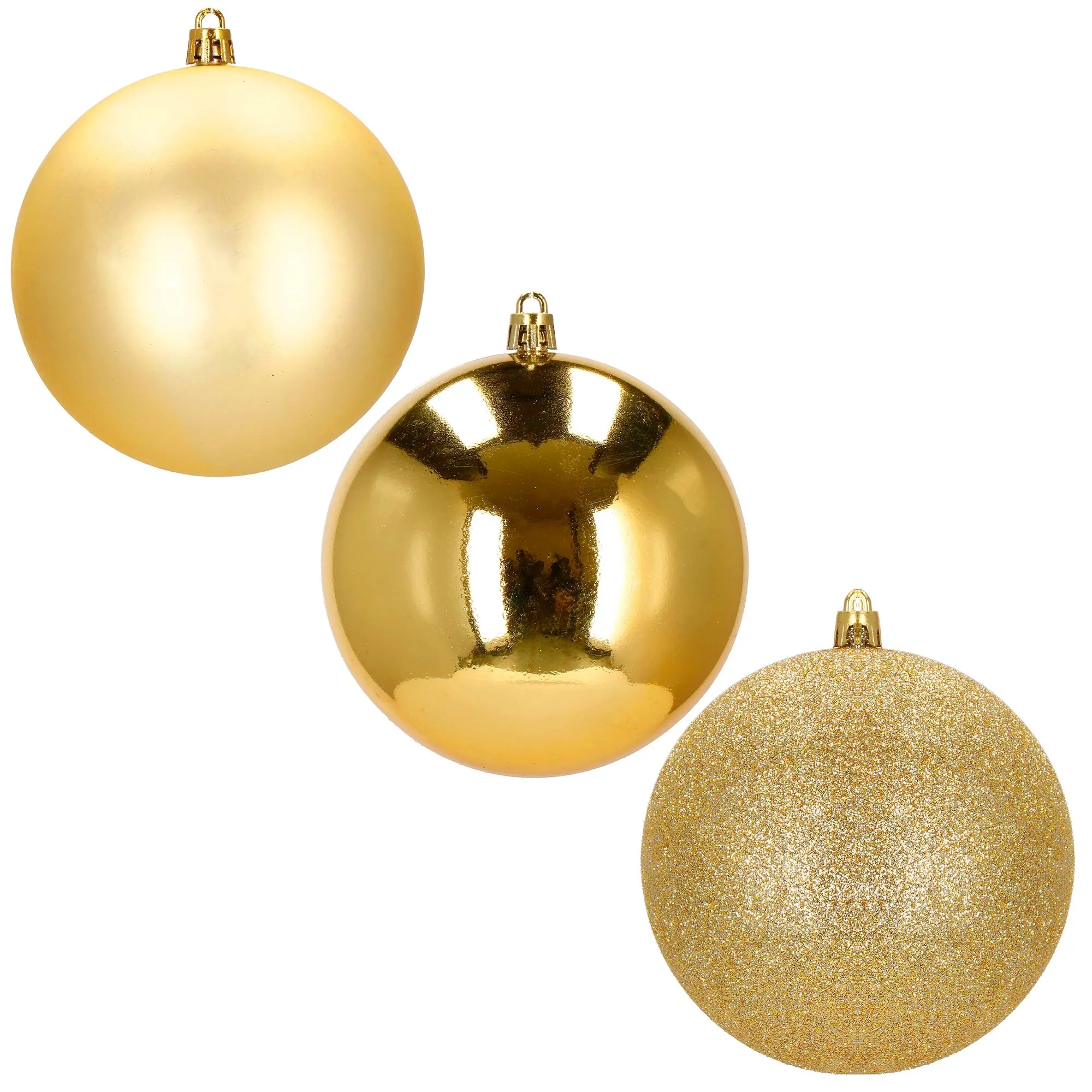božićne kuglice 10 cm – set od 6 komada, zlatna - slika 5