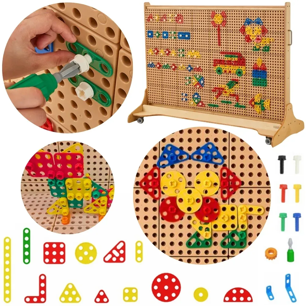 masterkidz set geometrijskih oblika kockica za zidne panele, 260 kom. - slika 2