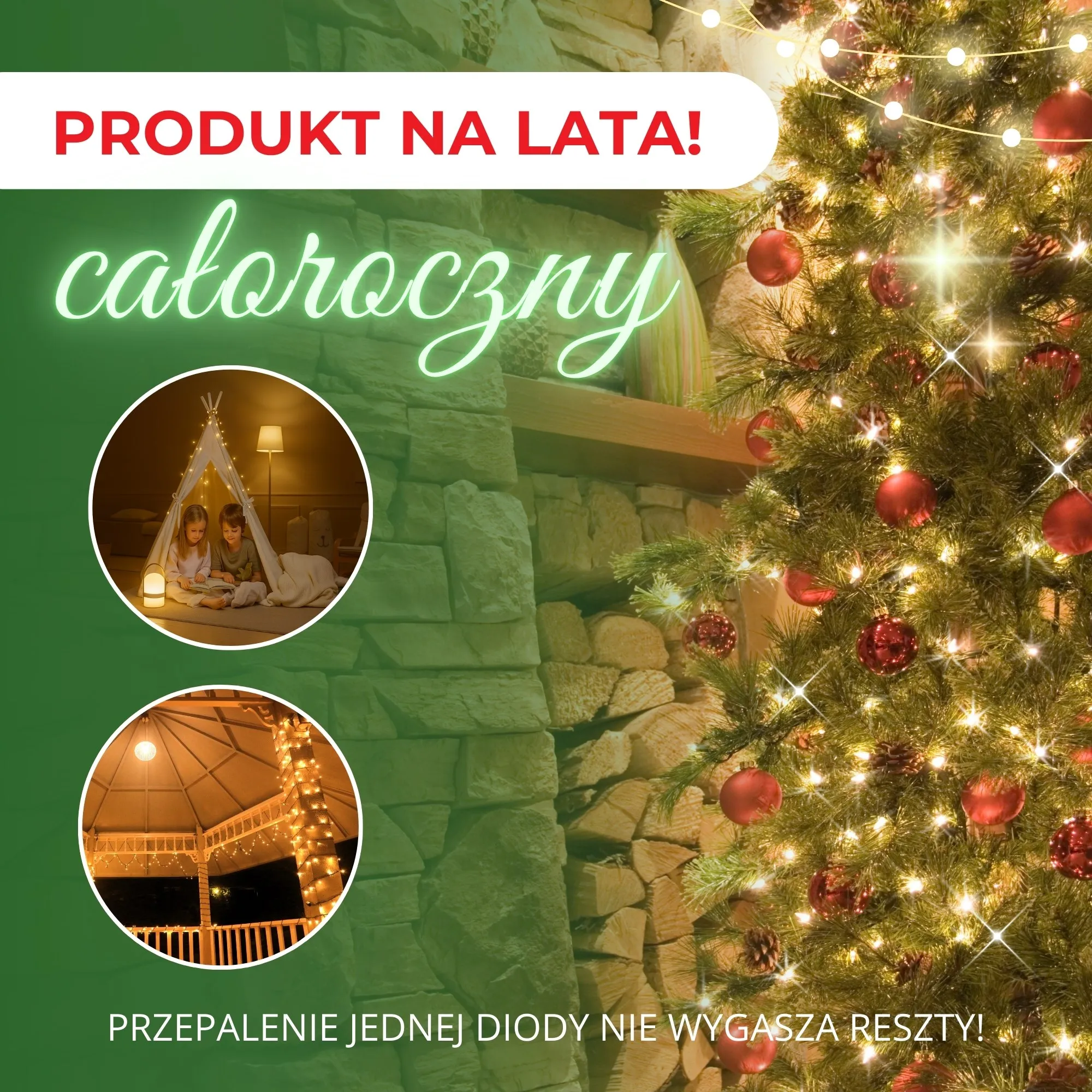 božićne led lampice – 400 lampica, toplo bijela - slika 10