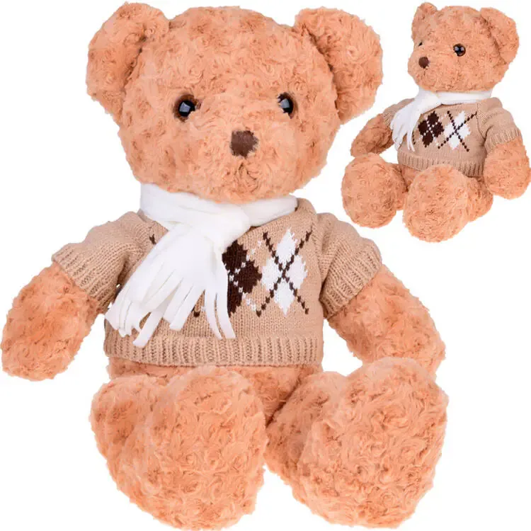 mekani medvjed teddy u džemperu i šalu, 60 cm - slika 2