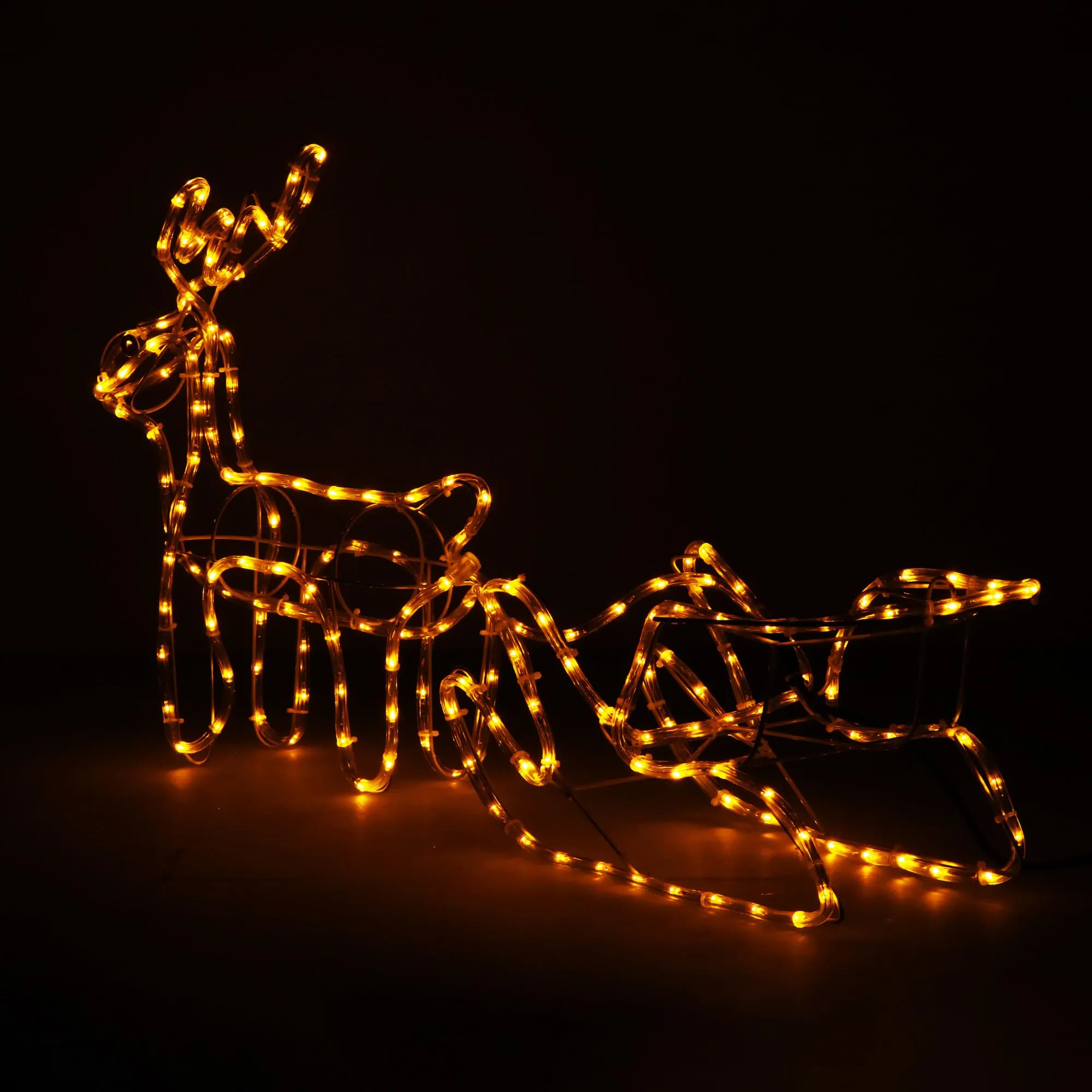 springos svjetlosni jelen s saonicama , 192 led, toplo bijela - slika 11