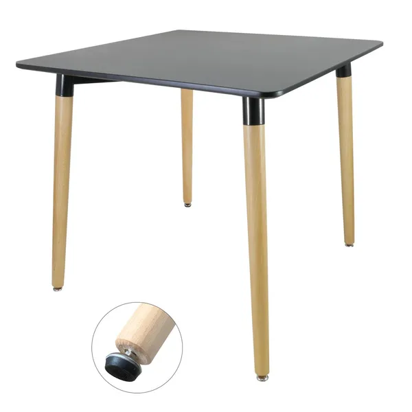 kvadratni stol 80 x 80 x 74 cm - crni - slika 3