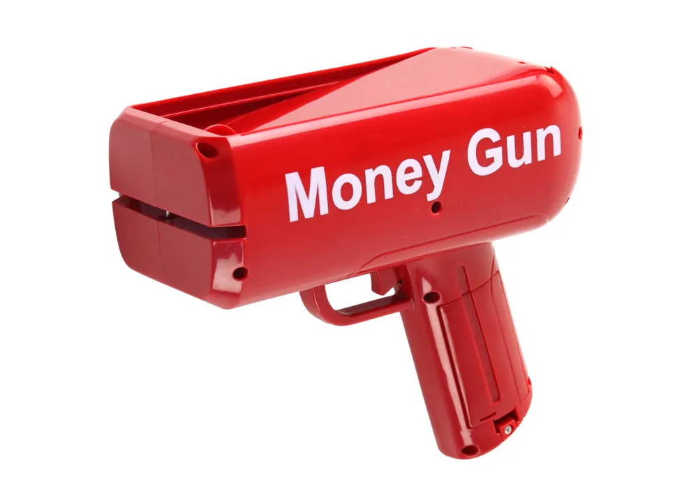 money gun pištolj za izbacivanje novčanica crveni - slika 3